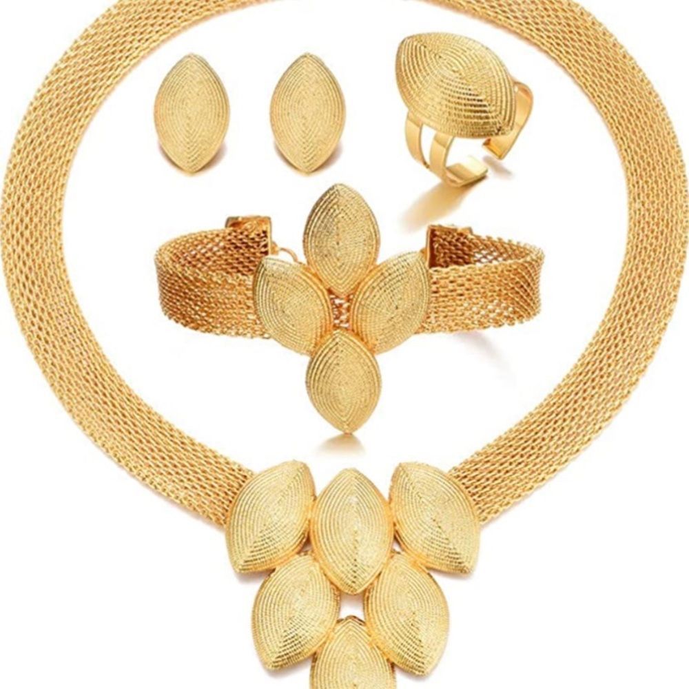Dubai 24k Gold Plated Jewelry Sets For Women African Wedding Jewelry Sets